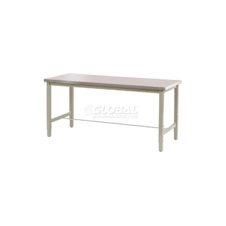 Global Equipment 72"W x 30"D Production Workbench - Stainless Steel Square Edge - Tan 242263-TN